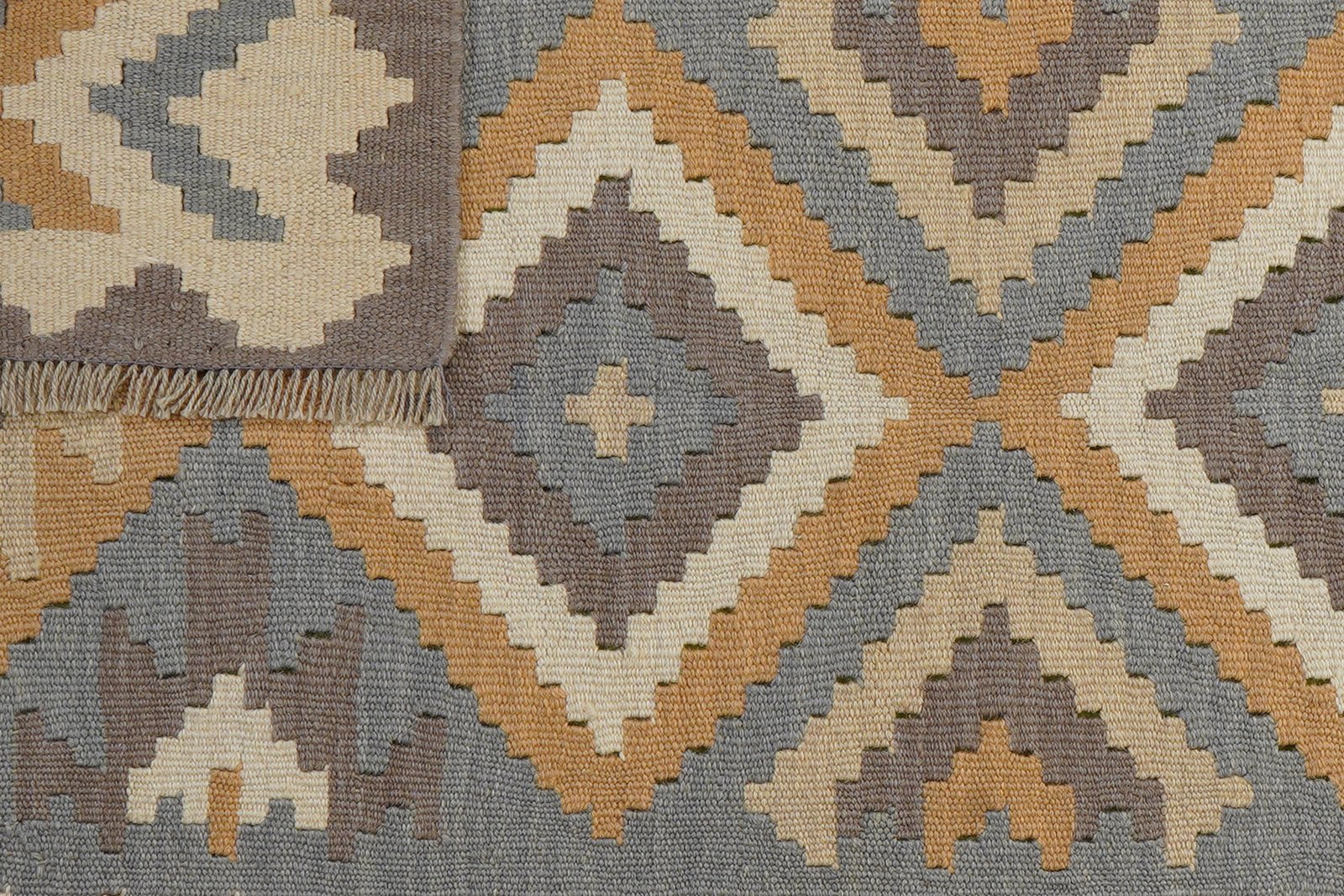 Kelim Gashgai — Handmade, 119x170 cm, Grey, 100% Virgin Wool | View 6