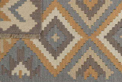 Kelim Gashgai — Handmade, 119x170 cm, Grey, 100% Virgin Wool | View 6