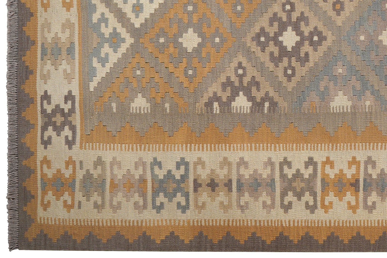 Kelim Gashgai — Handmade, 179x240 cm, Grey, 100% Virgin Wool | View 3