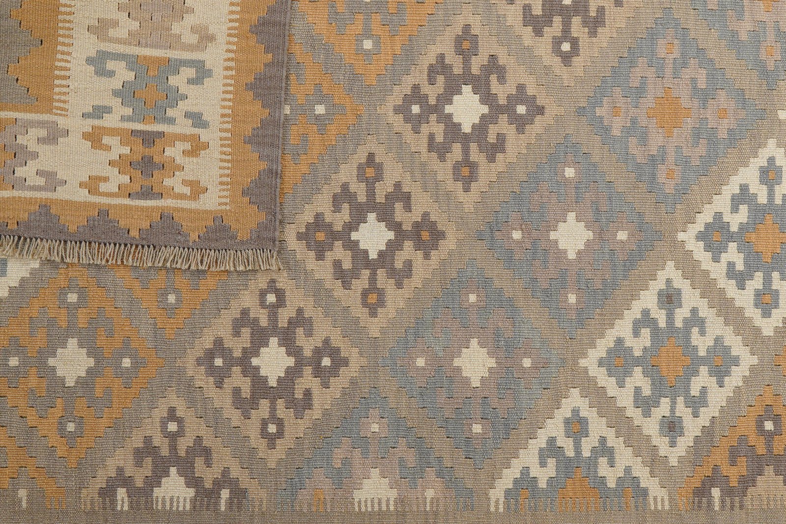 Kelim Gashgai — Handmade, 179x240 cm, Grey, 100% Virgin Wool | View 6