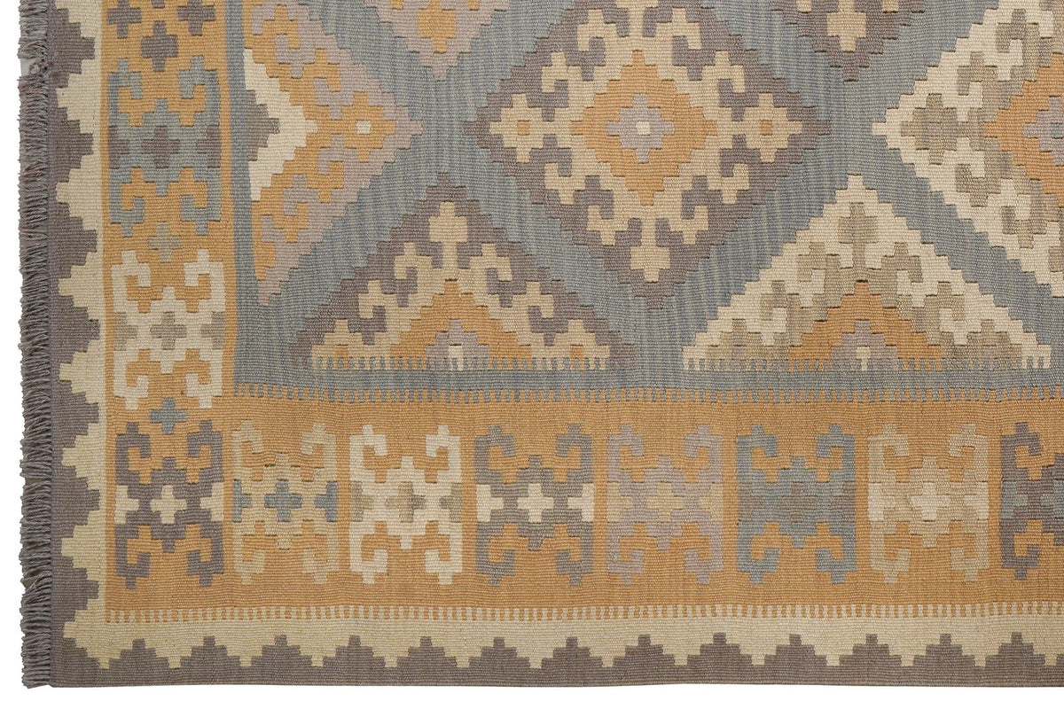 Kelim Gashgai · Handgewebt – Grau, 251x182 cm, 100% Schurwolle | Ansicht 3