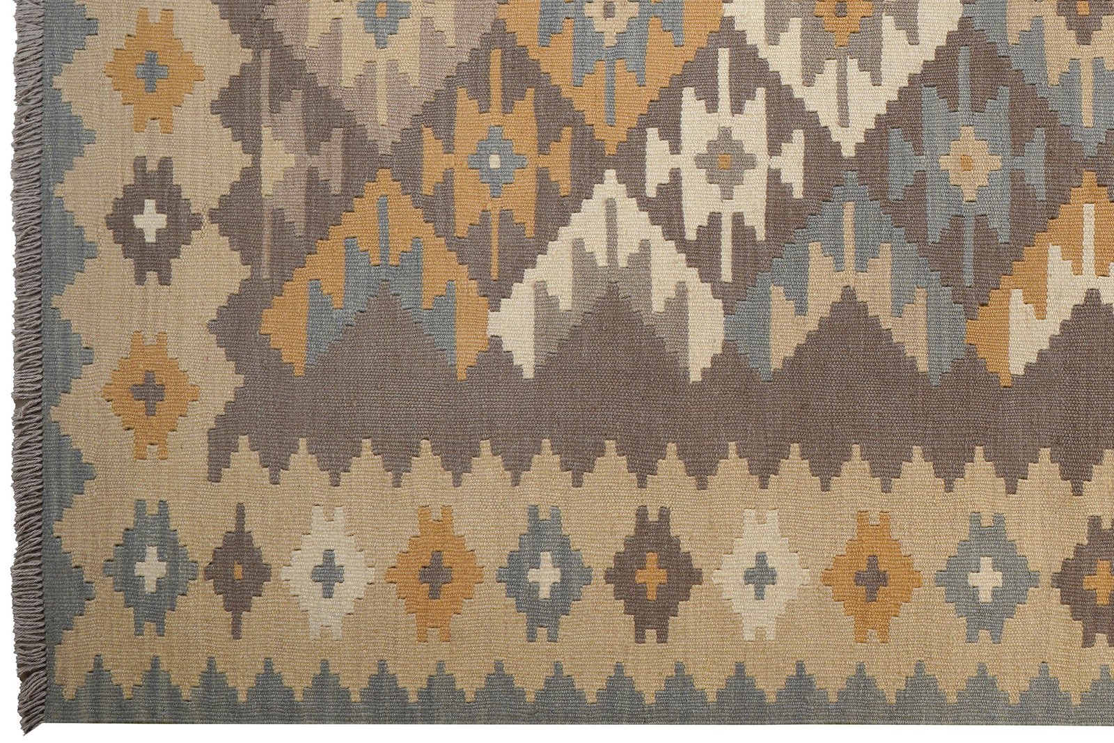 Kelim Gashgai — Handmade, 167x239 cm, Grey, 100% Virgin Wool | View 3
