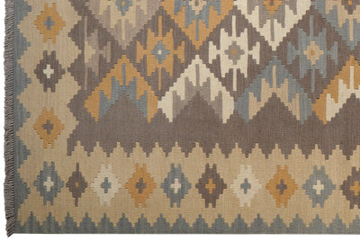 Kelim Gashgai — Handmade, 167x239 cm, Grey, 100% Virgin Wool | View 3