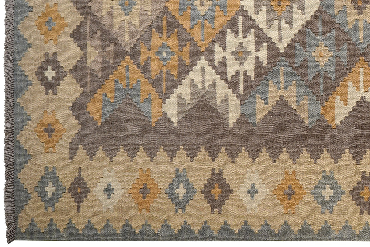 Kelim Gashgai — Handmade, 167x239 cm, Grey, 100% Virgin Wool | View 3