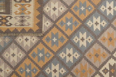 Kelim Gashgai — Handmade, 181x250 cm, Grey, 100% Virgin Wool | View 6
