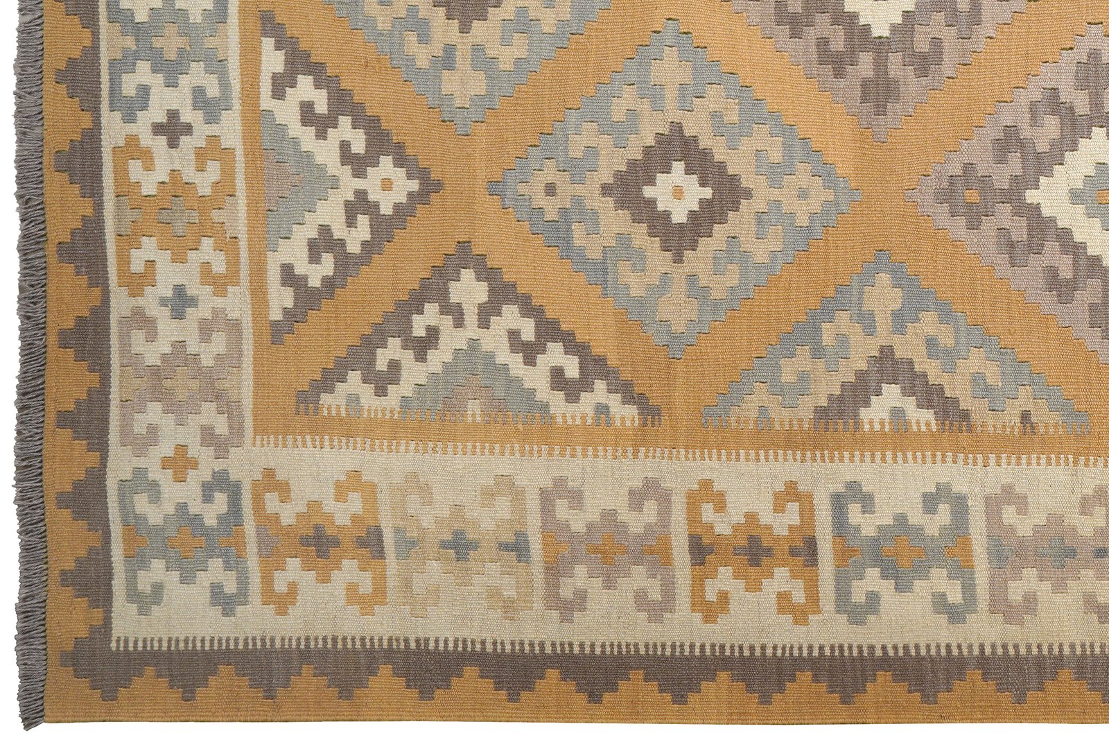 Kelim Gashgai — Handmade, 185x250 cm, Yellow, 100% Virgin Wool | View 3
