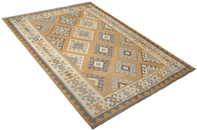 Kelim Gashgai — Handmade, 185x250 cm, Yellow, 100% Virgin Wool | View 4