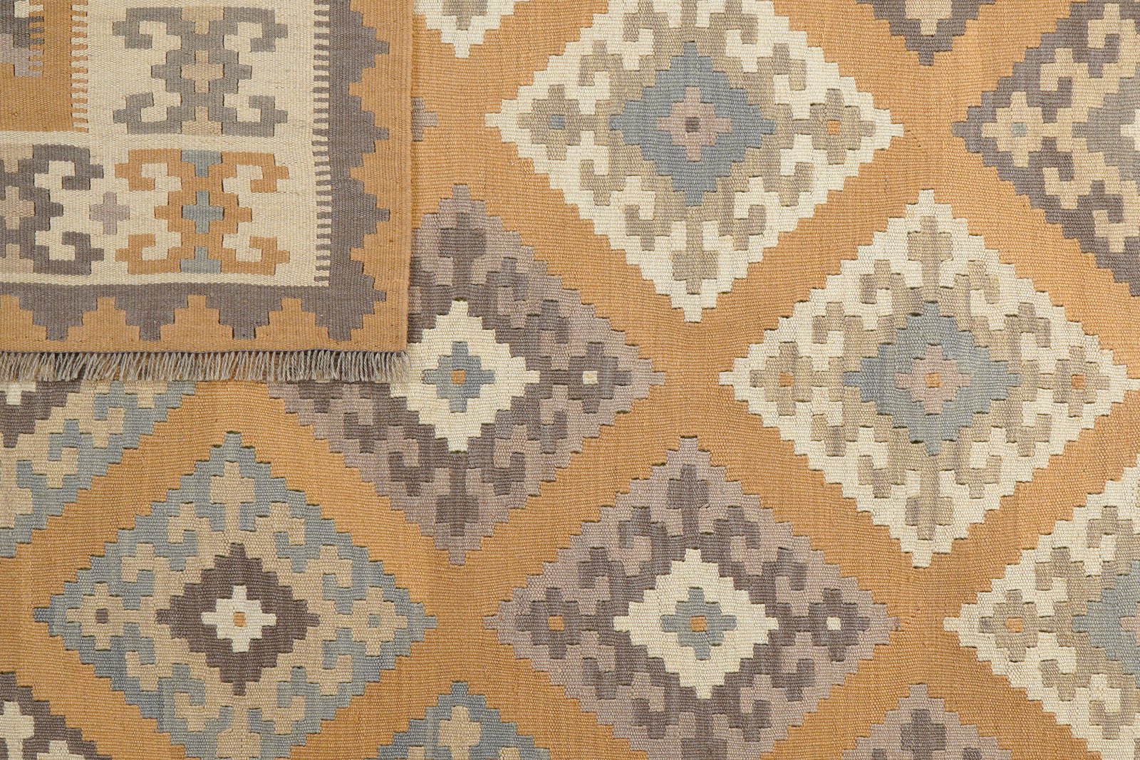 Kelim Gashgai — Handmade, 185x250 cm, Yellow, 100% Virgin Wool | View 6