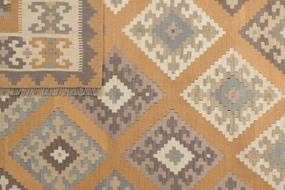 Kelim Gashgai — Handmade, 185x250 cm, Yellow, 100% Virgin Wool | View 6