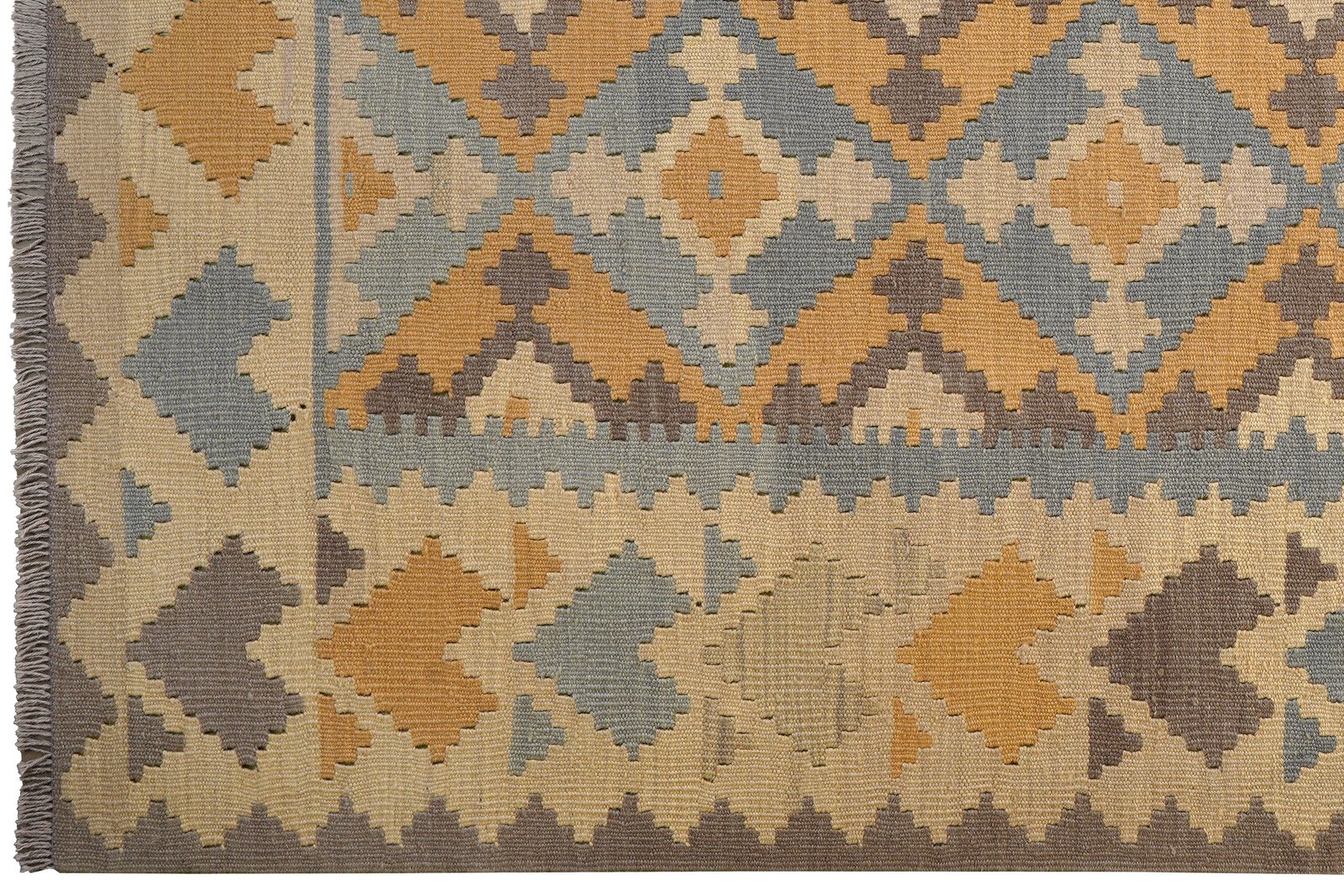 Kelim Gashgai — Handmade, 177x241 cm, Grey, 100% Virgin Wool | View 3