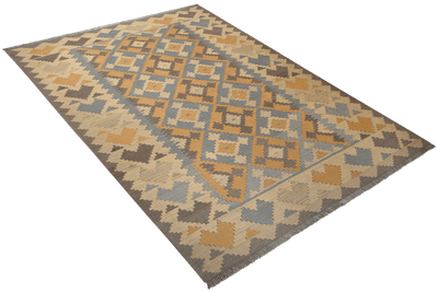 Kelim Gashgai — Handmade, 177x241 cm, Grey, 100% Virgin Wool | View 4