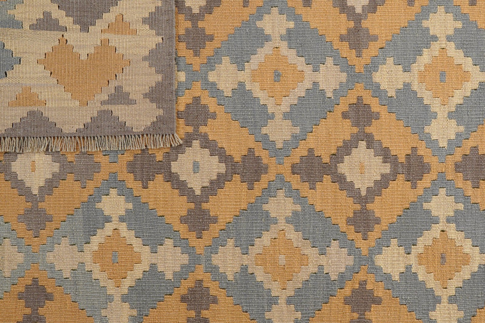 Kelim Gashgai — Handmade, 177x241 cm, Grey, 100% Virgin Wool | View 6