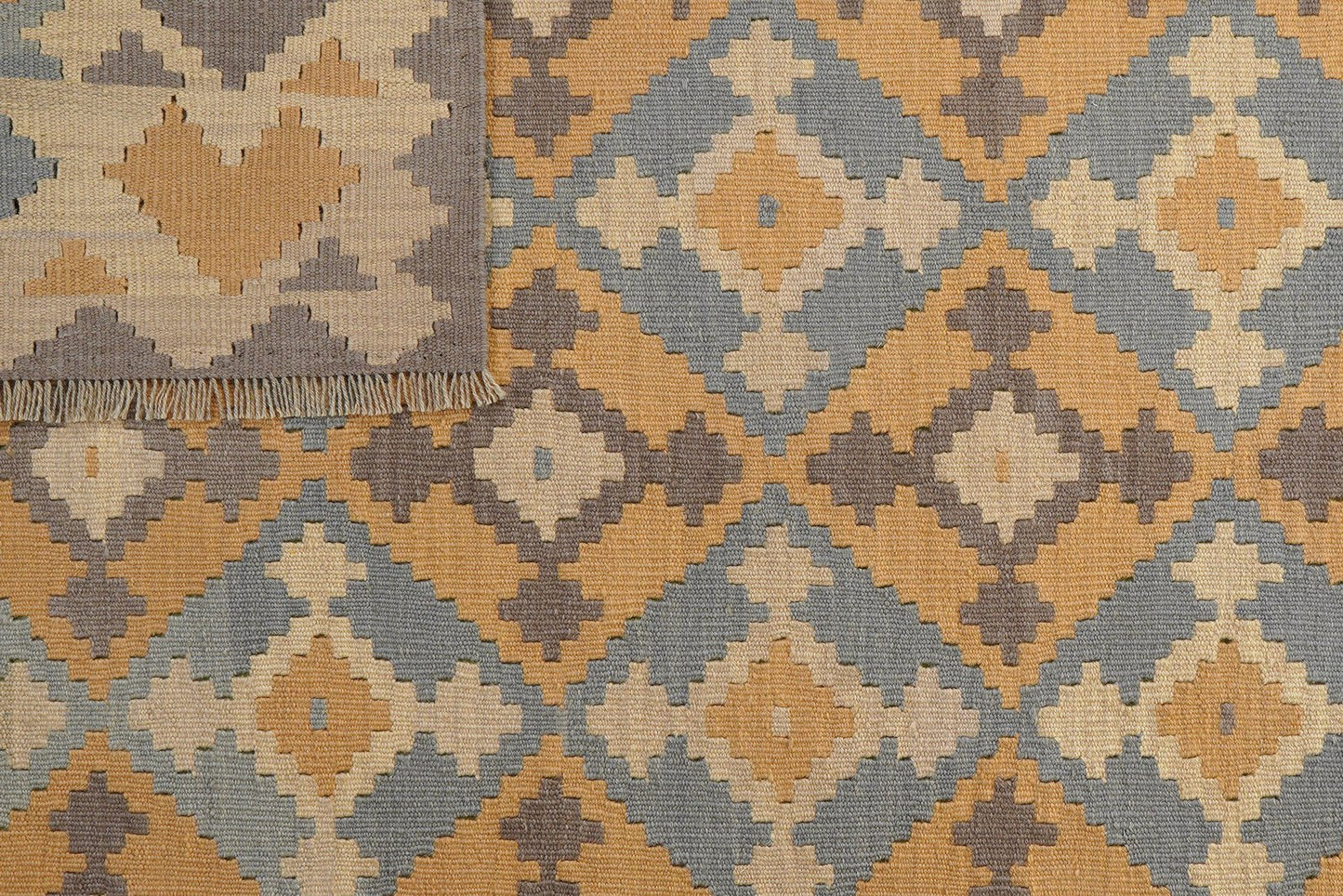 Kelim Gashgai — Handmade, 177x241 cm, Grey, 100% Virgin Wool | View 6