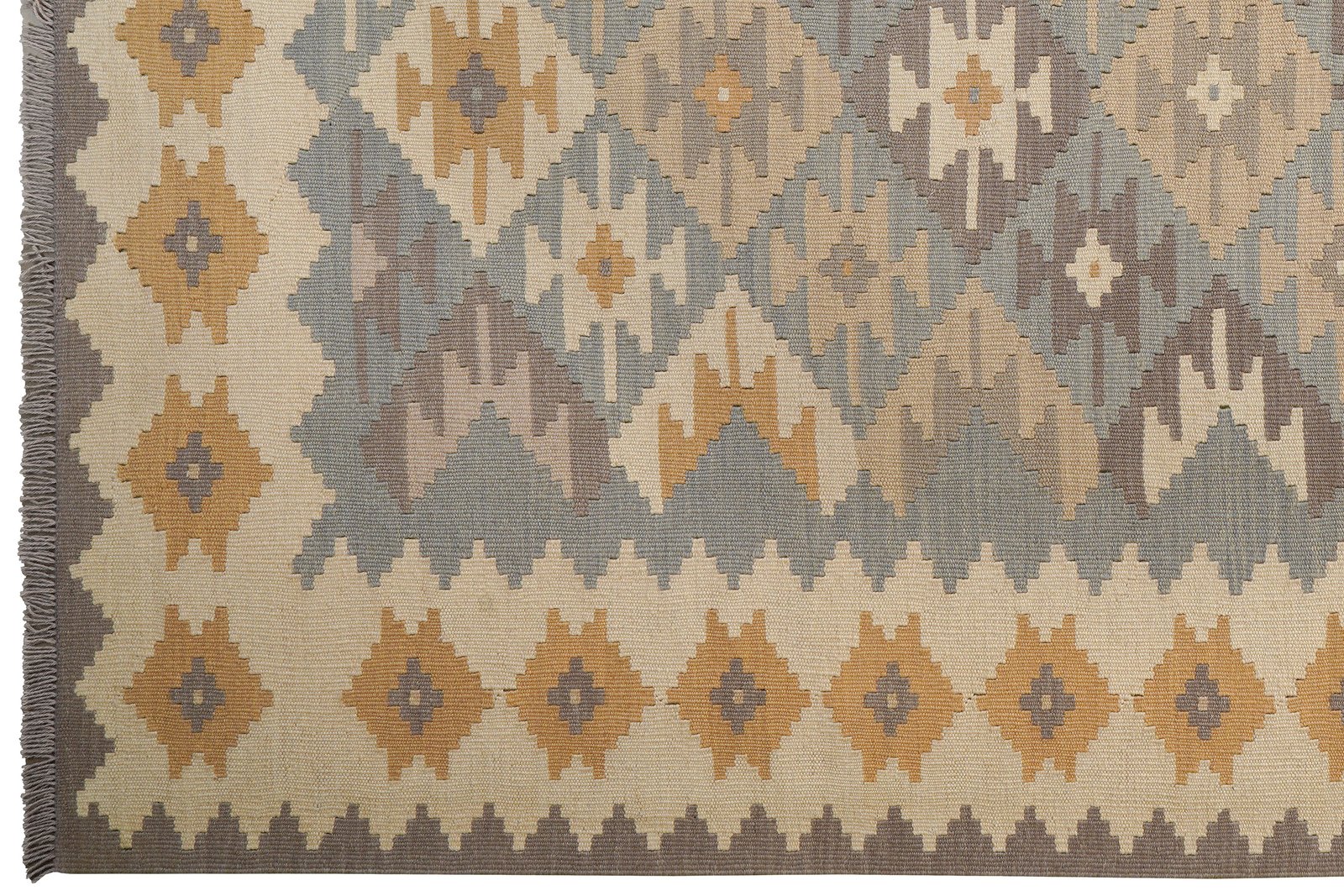 Kelim Gashgai — Handmade, 204x283 cm, Grey, 100% Virgin Wool | View 3