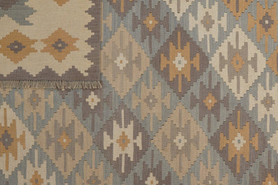 Kelim Gashgai — Handmade, 204x283 cm, Grey, 100% Virgin Wool | View 6