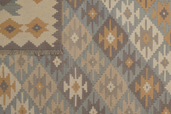 Kelim Gashgai — Handmade, 204x283 cm, Grey, 100% Virgin Wool | View 6