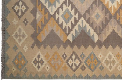 Kelim Gashgai — Handmade, 202x297 cm, Grey, 100% Virgin Wool | View 3