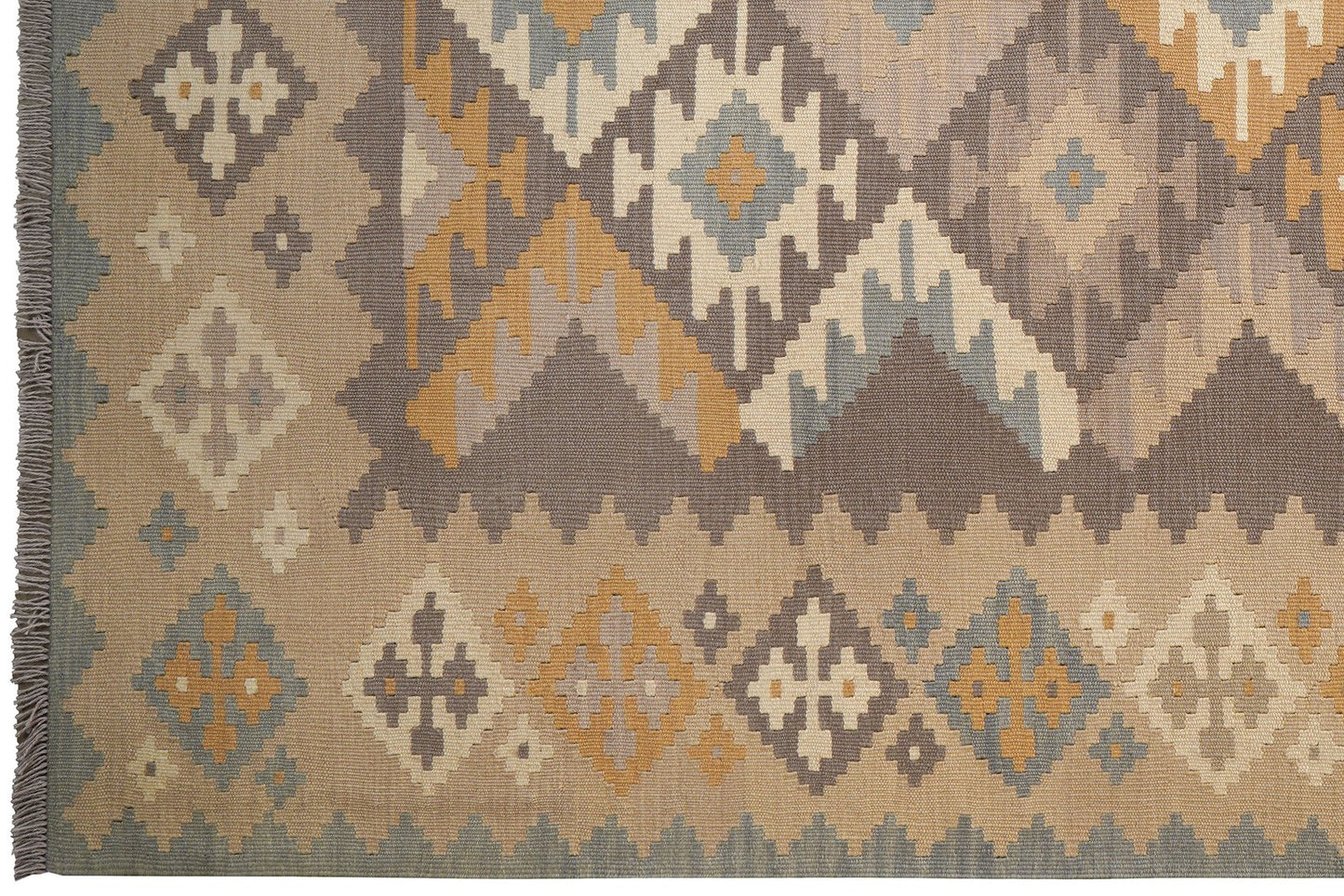Kelim Gashgai — Handmade, 202x297 cm, Grey, 100% Virgin Wool | View 3