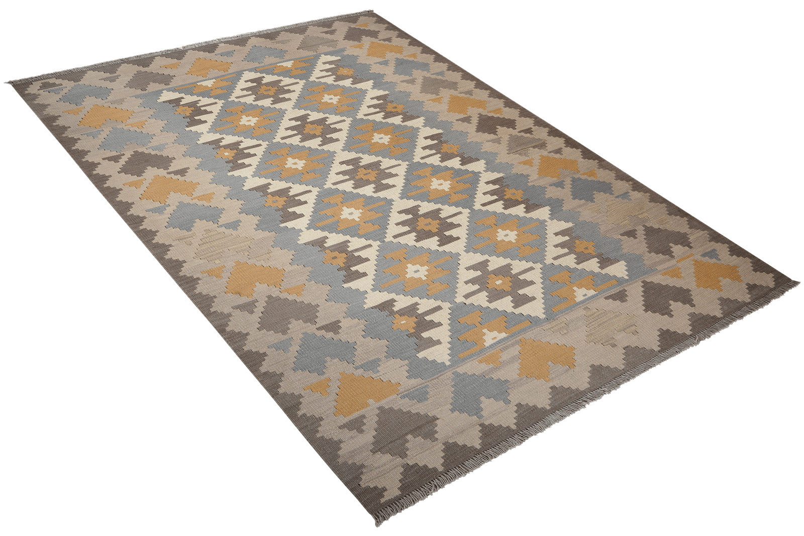 Kelim Gashgai — Handmade, 174x238 cm, Beige, 100% Virgin Wool | View 4