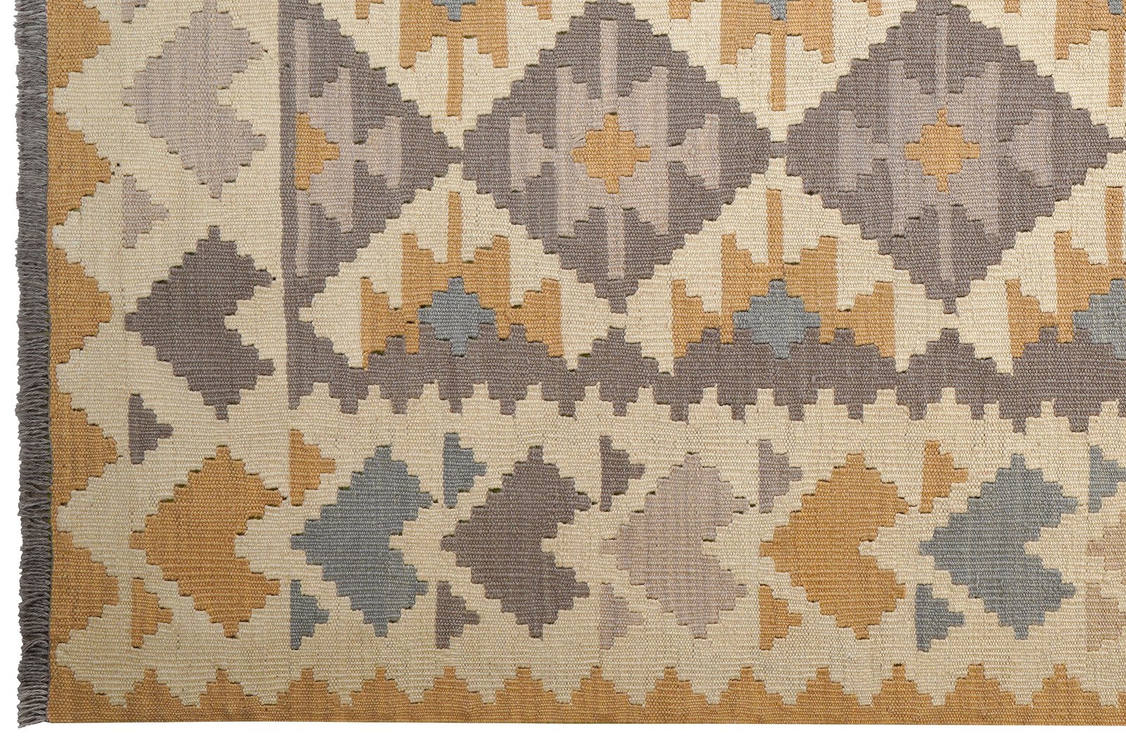Kelim Gashgai — Handmade, 170x239 cm, Grey, 100% Virgin Wool | View 3