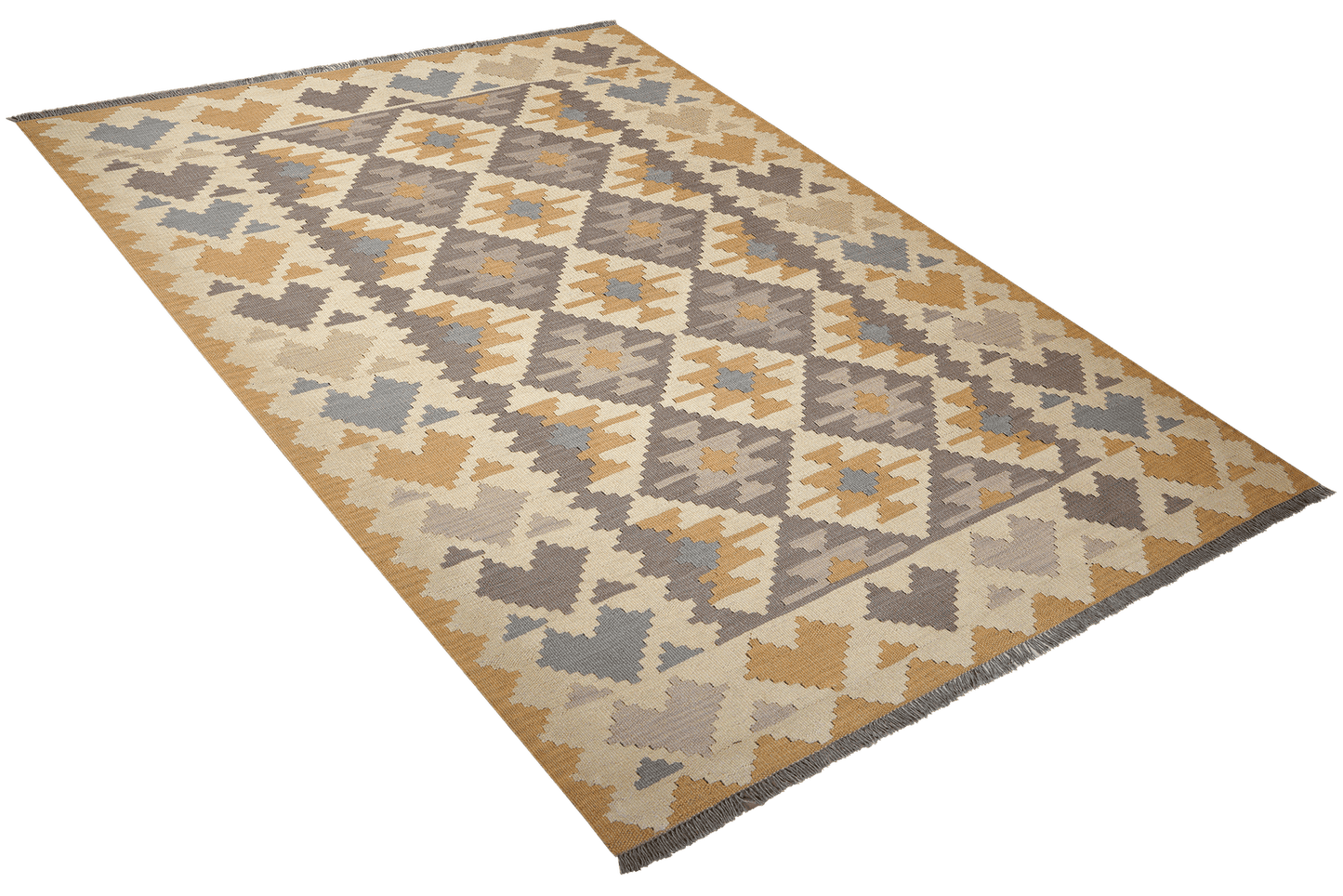 Kelim Gashgai — Handmade, 170x239 cm, Grey, 100% Virgin Wool | View 4