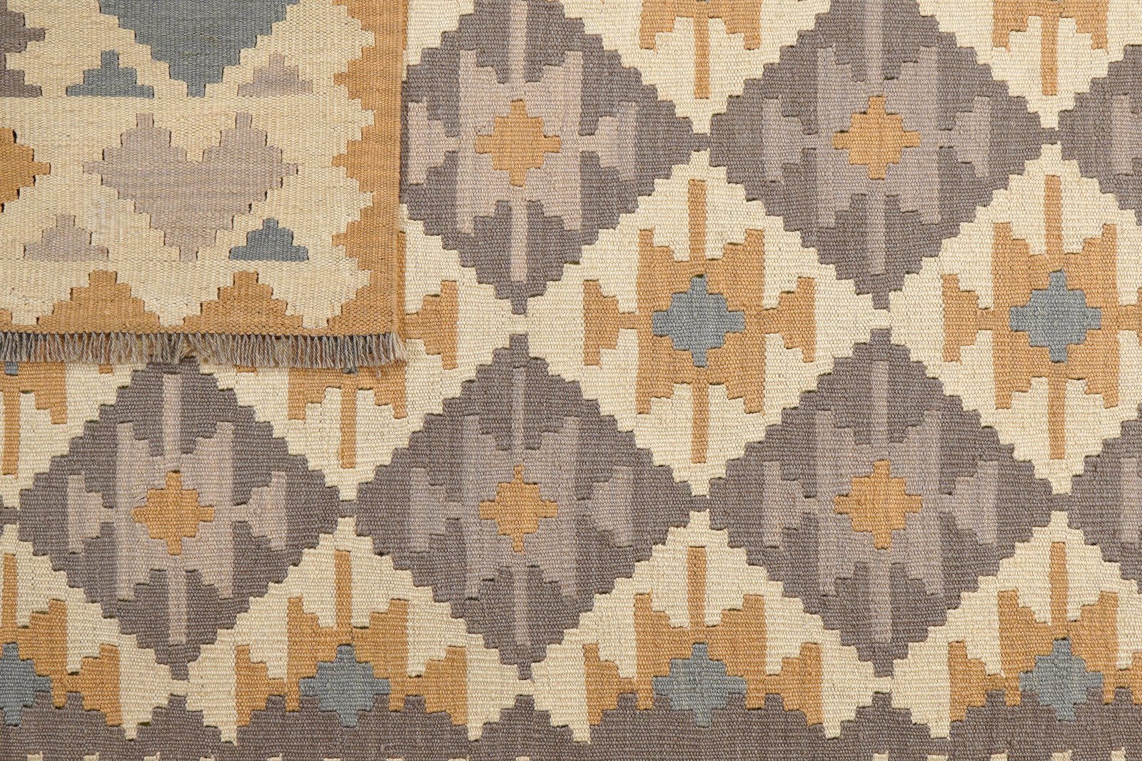 Kelim Gashgai — Handmade, 170x239 cm, Grey, 100% Virgin Wool | View 6