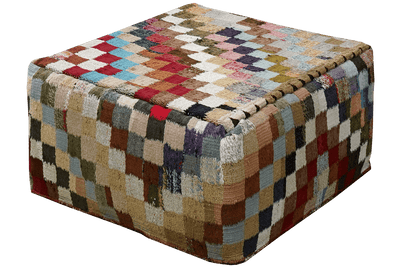 Kelim Pouf — Handmade, 65x65 cm, Multicolor, 100% Virgin Wool | View 3