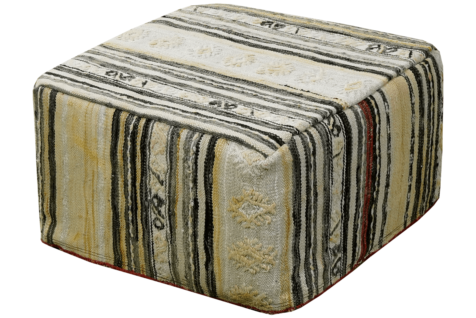 Kelim Pouf — Handmade, 65x65 cm, Multicolor, 100% Virgin Wool | View 4