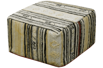 Kelim Pouf — Handmade, 65x65 cm, Multicolor, 100% Virgin Wool | View 4