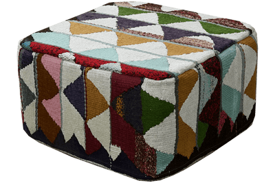 Kelim Pouf — Handmade, 65x65 cm, Multicolor, 100% Virgin Wool | View 4