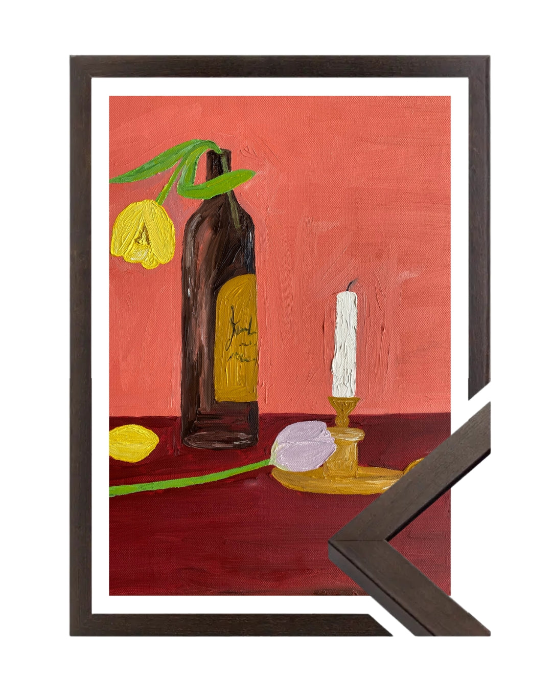 Candles, Wine and Flowers Fine Art Print
