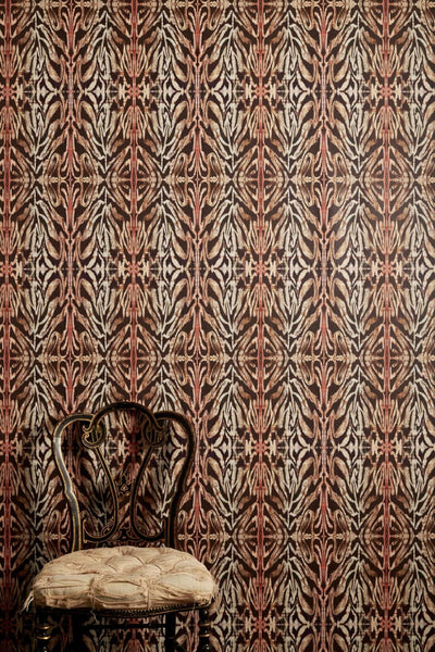BamBam wallpaper in warm pink, black and cream tones