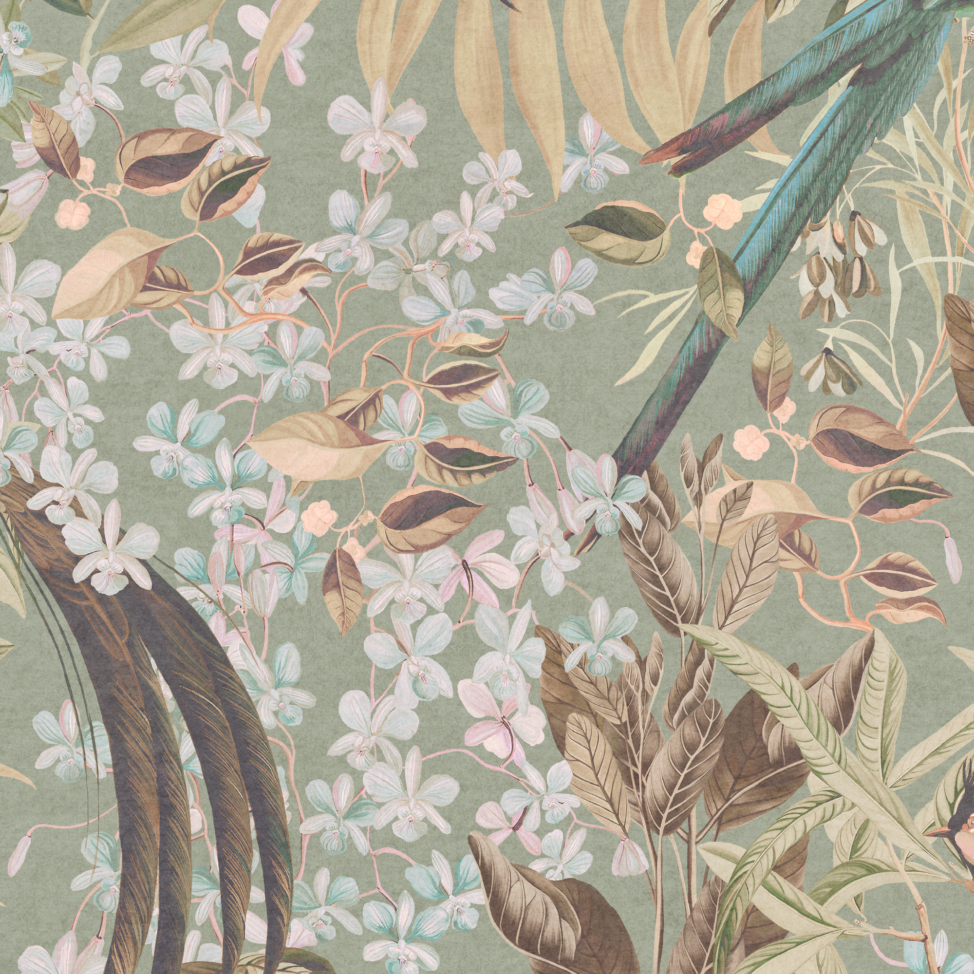 Resplendent Woods Linen Fabric - Willow