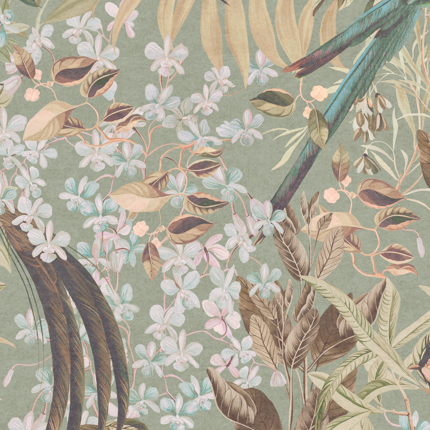 Resplendent Woods Linen Fabric - Willow