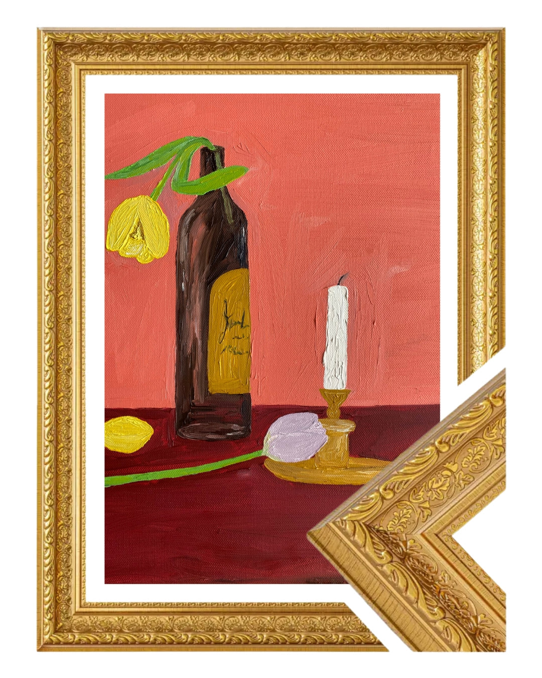 Candles, Wine and Flowers Fine Art Print