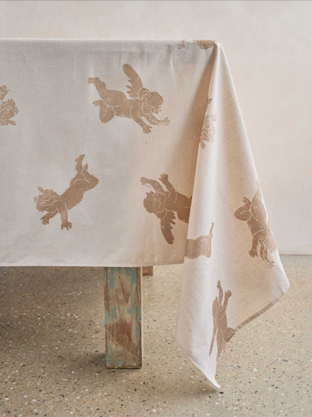 Christmas Gold Cherub Tablecloth