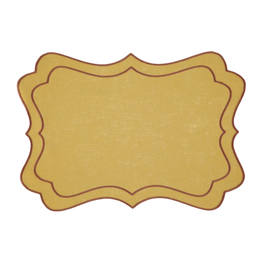 Brisa Placemat, Mustard and Brown
