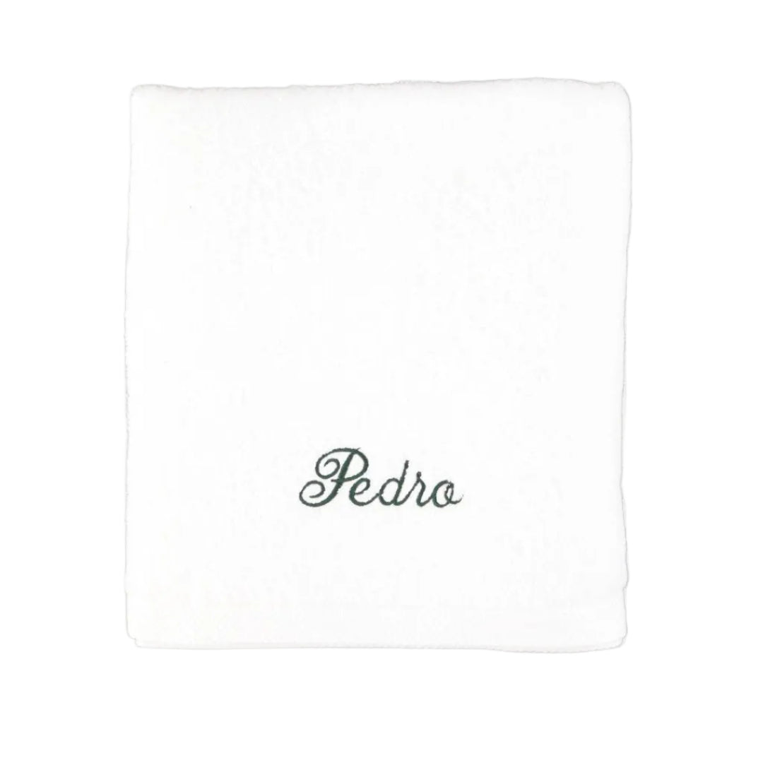 Personalised White Bath Towel MF