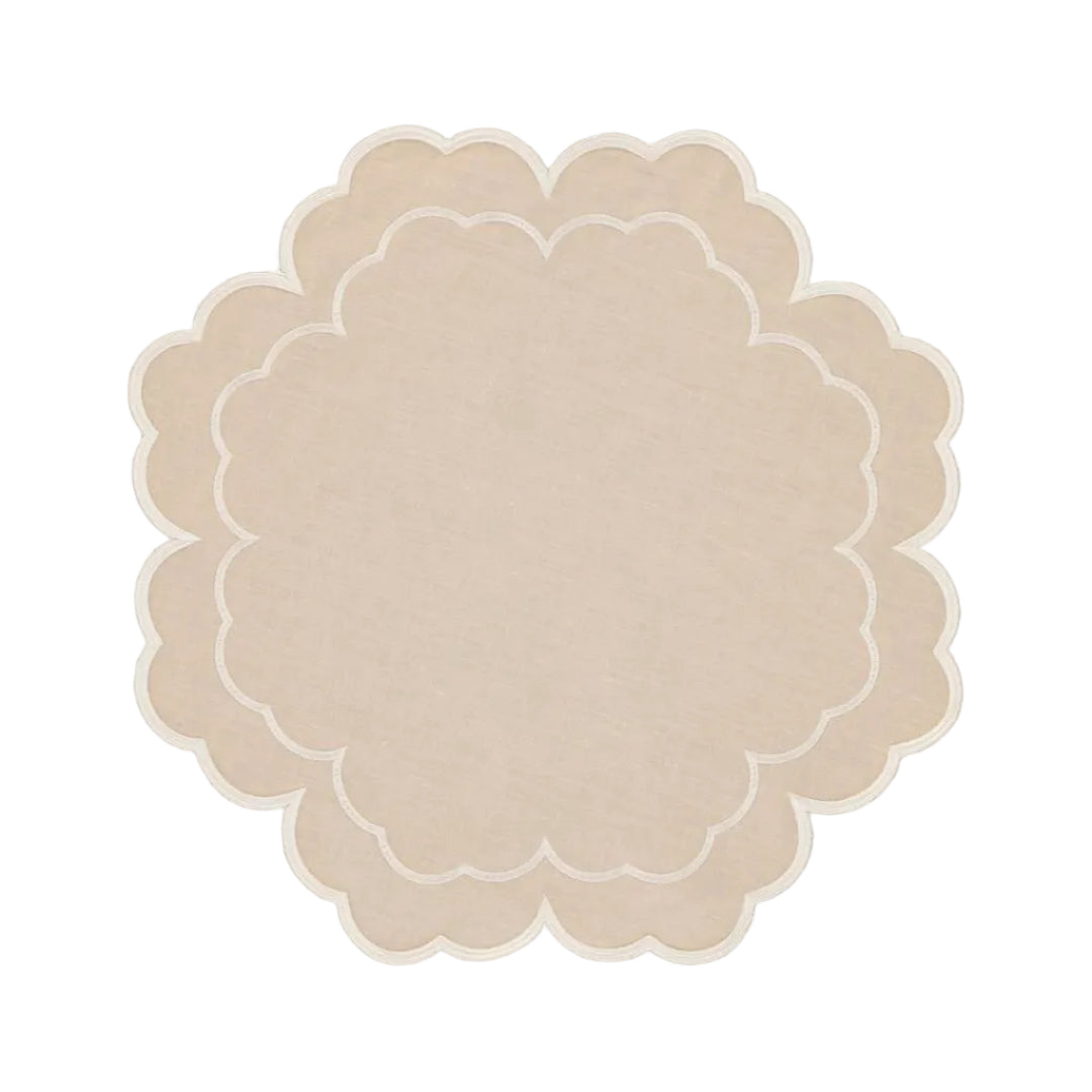 Íris Placemat, Beige and White