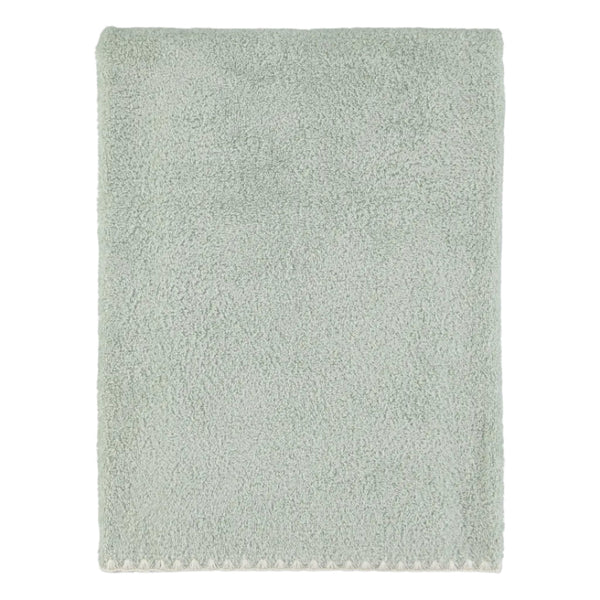 Concha Cotton Bath Towel, Mint Green with White