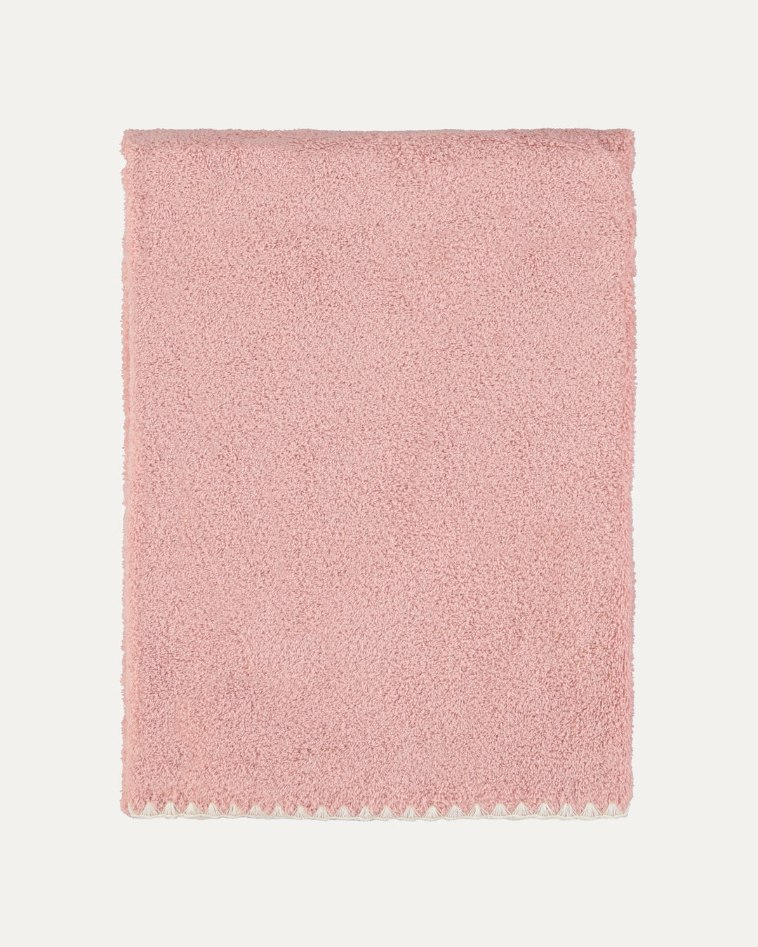 Pink and Natural Shell-Stitch Cotton Bath Towel