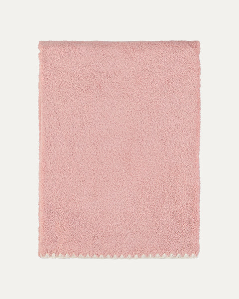 Pink and Natural Shell-Stitch Cotton Bath Towel