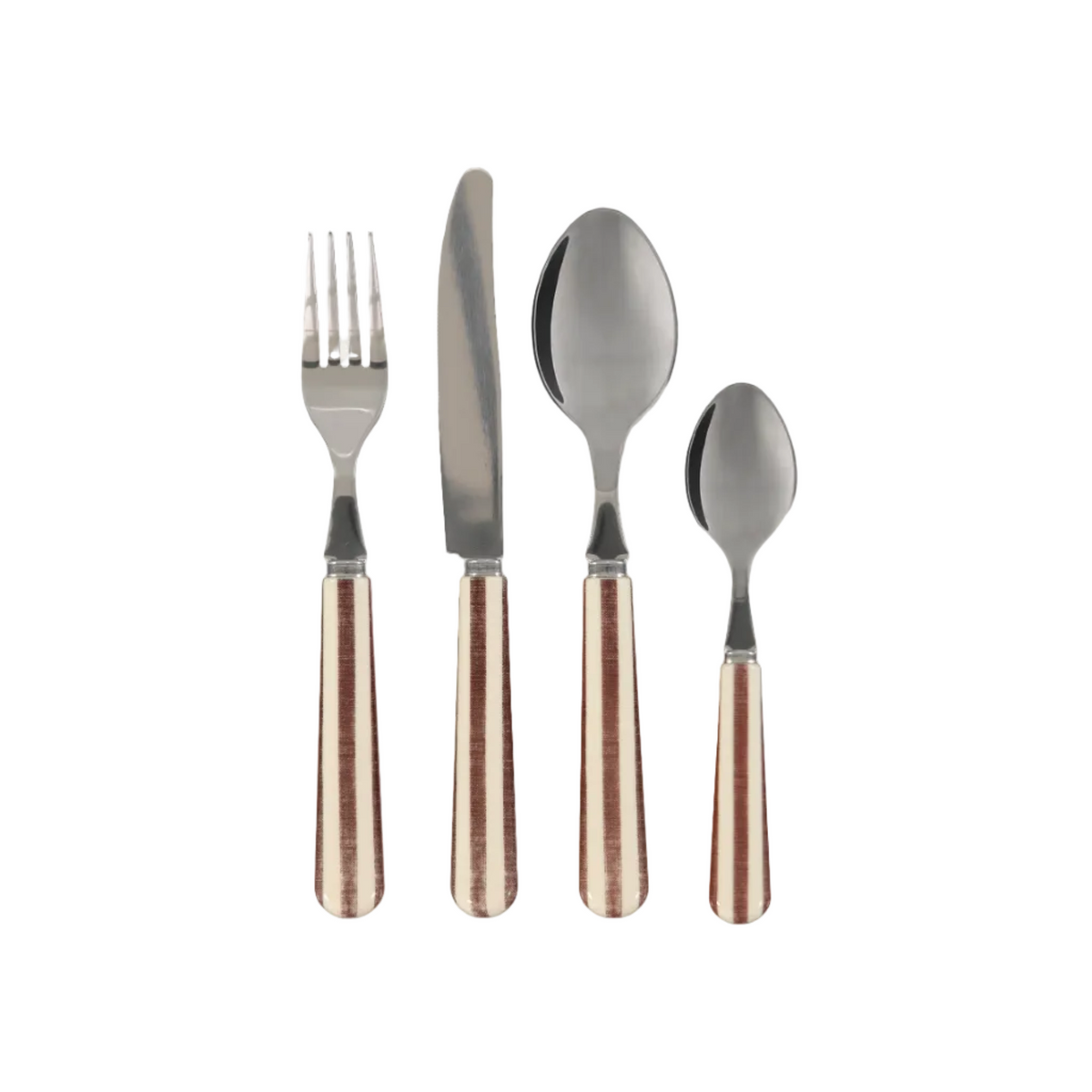 Conjunto de Talheres Castanho e Pérola (24 peças)