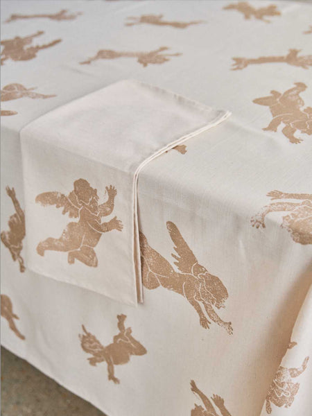 Christmas Gold Cherub Tablecloth