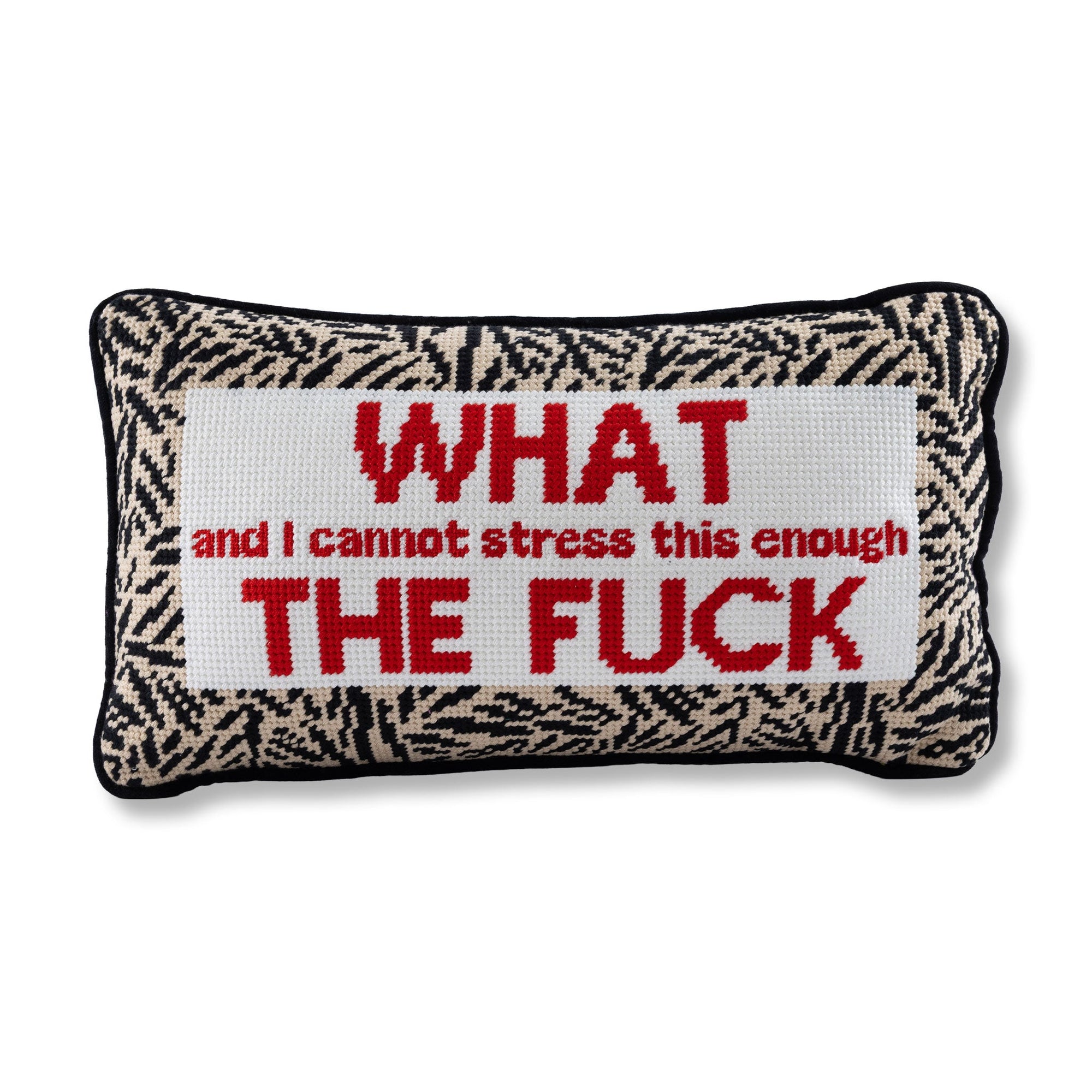 WTF Needlepoint Pillow - Furbish Studio