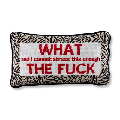 WTF Needlepoint Pillow - Furbish Studio