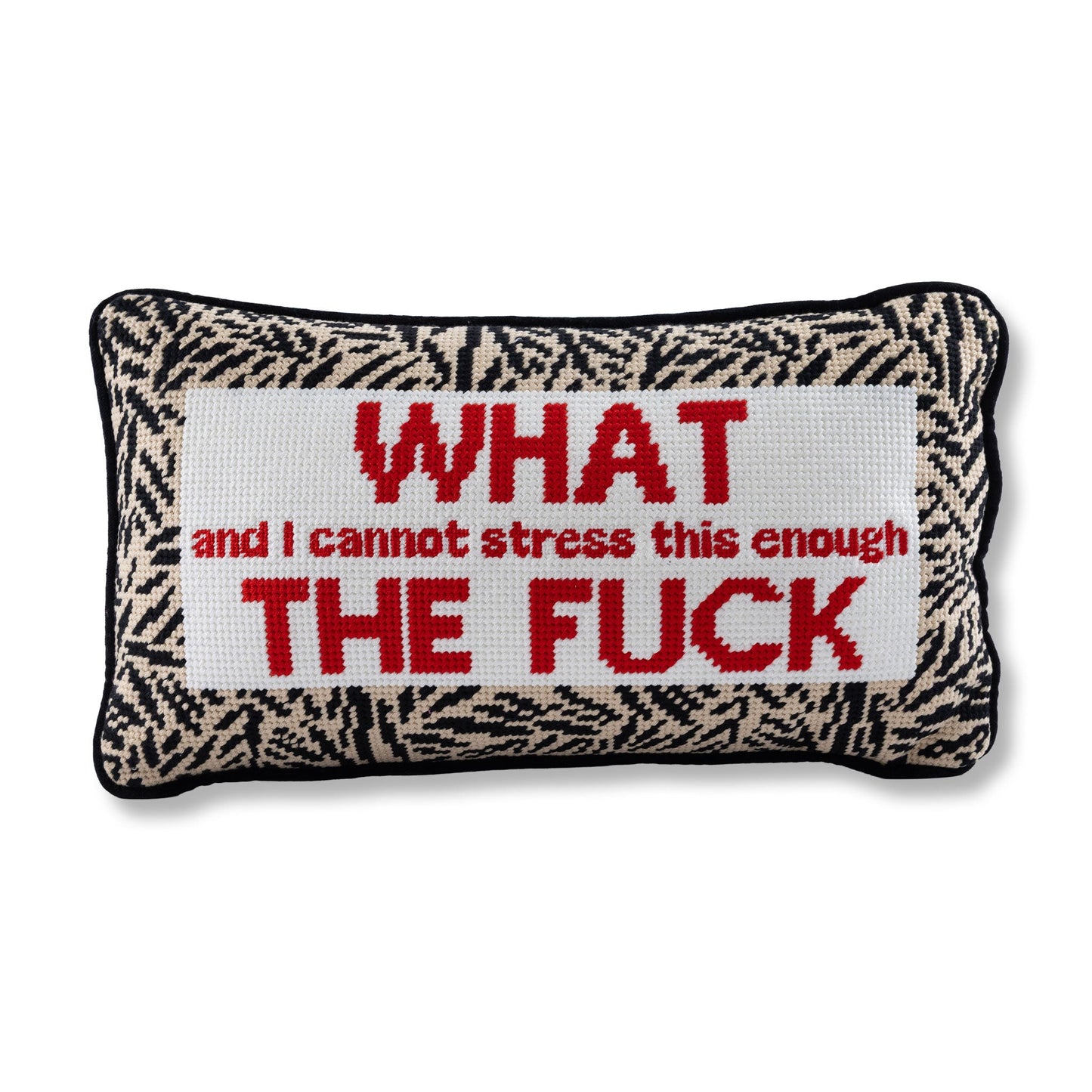 WTF Needlepoint Pillow - Furbish Studio