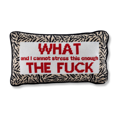 WTF Needlepoint Pillow - Furbish Studio