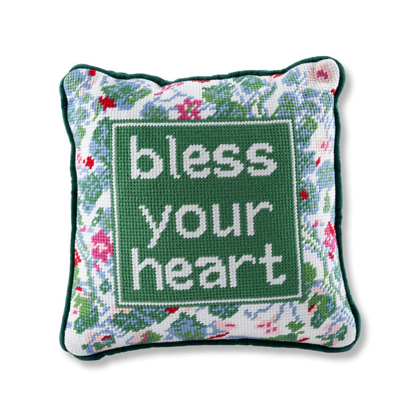 Bless Your Heart Needlepoint Pillow - Furbish Studio
