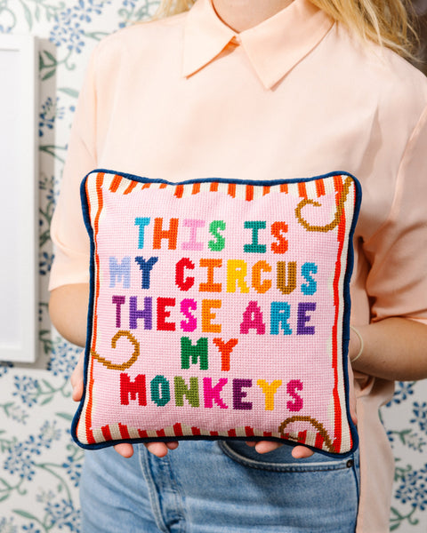 My Circus Needlepoint Pillow - Furbish Studio
